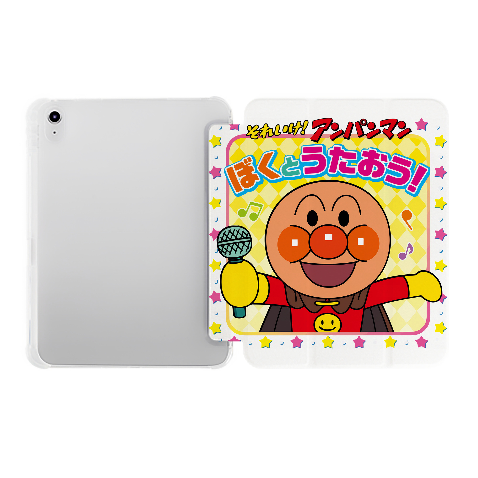 （画像用） アンパンマン Anpanman IPad ケース ペン収納付き 三つ折りスタンド PUレザー×シリコン 対応機種9.5/10.5/10.9インチ